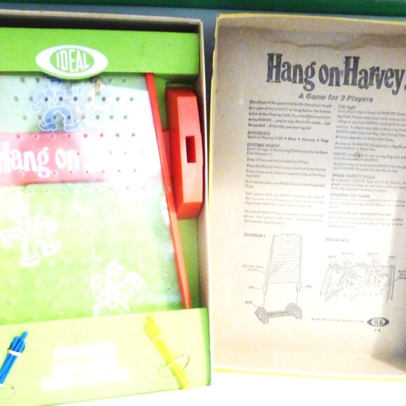 GMS1 - Complete 1969 Ideal HANG ON HARVEY Board Game No. 2346-5 Hangman Type - Picture 2 of 9